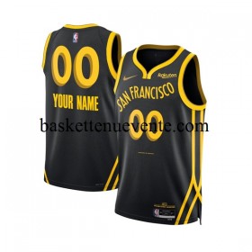 Maillot Basket Golden State Warriors Personnalisé Nike 2023-2024 City Edition Noir Swingman - Homme